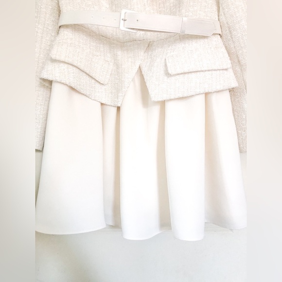 Self - Portrait Tailored Cream Color Boucle Mini Dress - Picture 10 of 16